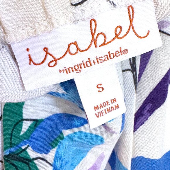 Tie Back Woven Maxi Maternity Dress Ingrid & Isabel White Floral Small - Picture 3 of 5